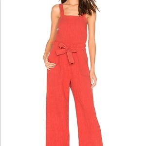XS Saylor Roxy Jumpsuit in Rust Red